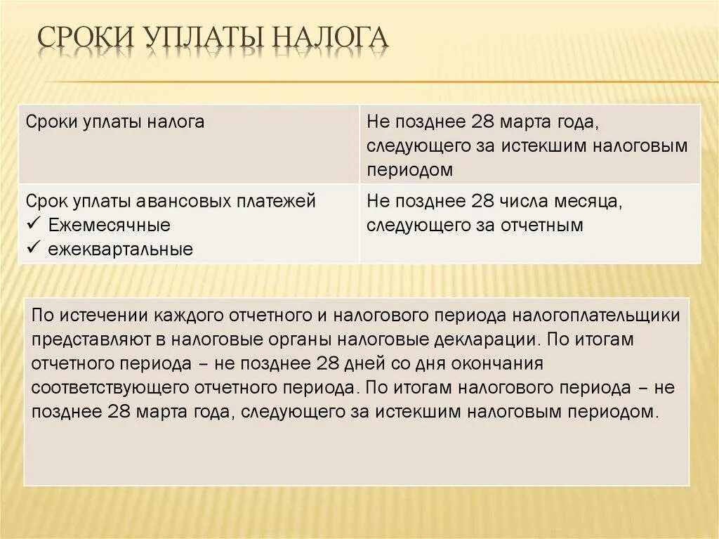 Срок оплаты налогов. Порядок и сроки уплаты налога на прибыль. Не уплаченный в срок налог. Порядок исчисления и уплаты транспортного налога. Сроки уплаты авансовых платежей по усн.
