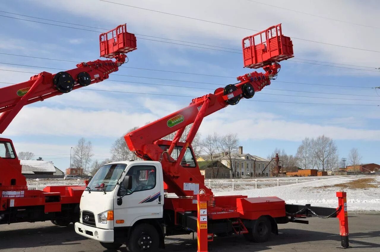 Автовышка с люлькой. Hansin HS 300a. Автовышка Hyundai 36м. Hansin hs4070 люлька.