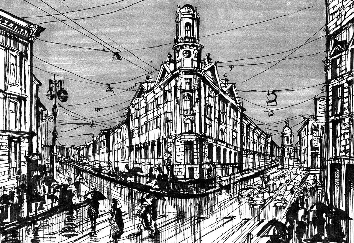 Петербург графический рисунок. Питерские зарисовки. Архитектурный пейзаж в графике. Зарисовки города. Троицкий мост в санкт-петербурге рисунок.
