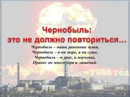 День чернобыльской трагедии классный час