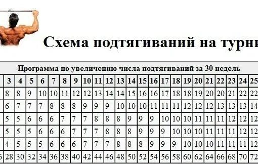 Подтягивания за месяц. Схема подтягиваний. Схема тренировок подтягивания на турнике. План тренировок подтягивания на турнике. Таблица увеличений подтягивания на турнике.