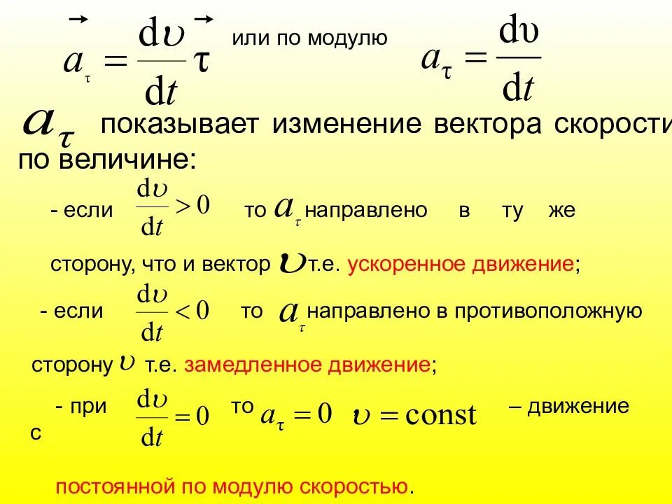 Смена скорости. Модуль изменения вектора скорости. Модуль скорости изменяется?. Изменение скорости по величине. Вектор, характеризующий быстроту изменения скорости по величине.