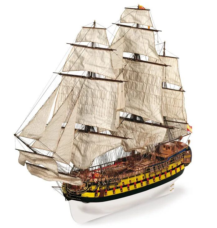 Сборные модели парусников из дерева. Сборная модель корабля Corsair OCCRE. Монтаньес линейный корабль. Сан-Ильдефонсо корабль. Santisima Trinidad сборная модель.