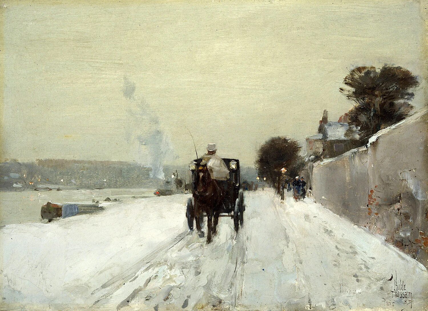 Онегин уехал в деревню. Фредерик чайльд гассам 1859 1935. фредерик хассам зимние картины. чайльд гассам картины. онегин в деревне.