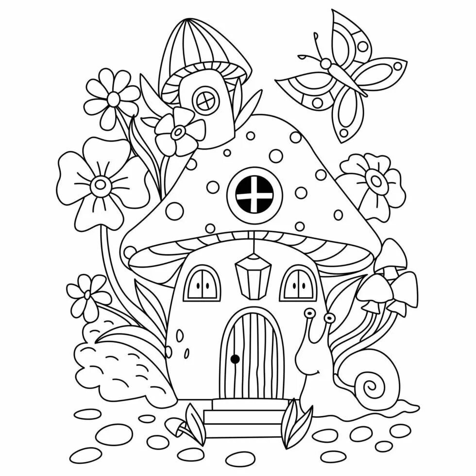 Раскраска сказочные домики для детей распечатать Pin on Coloring For Kids Collection