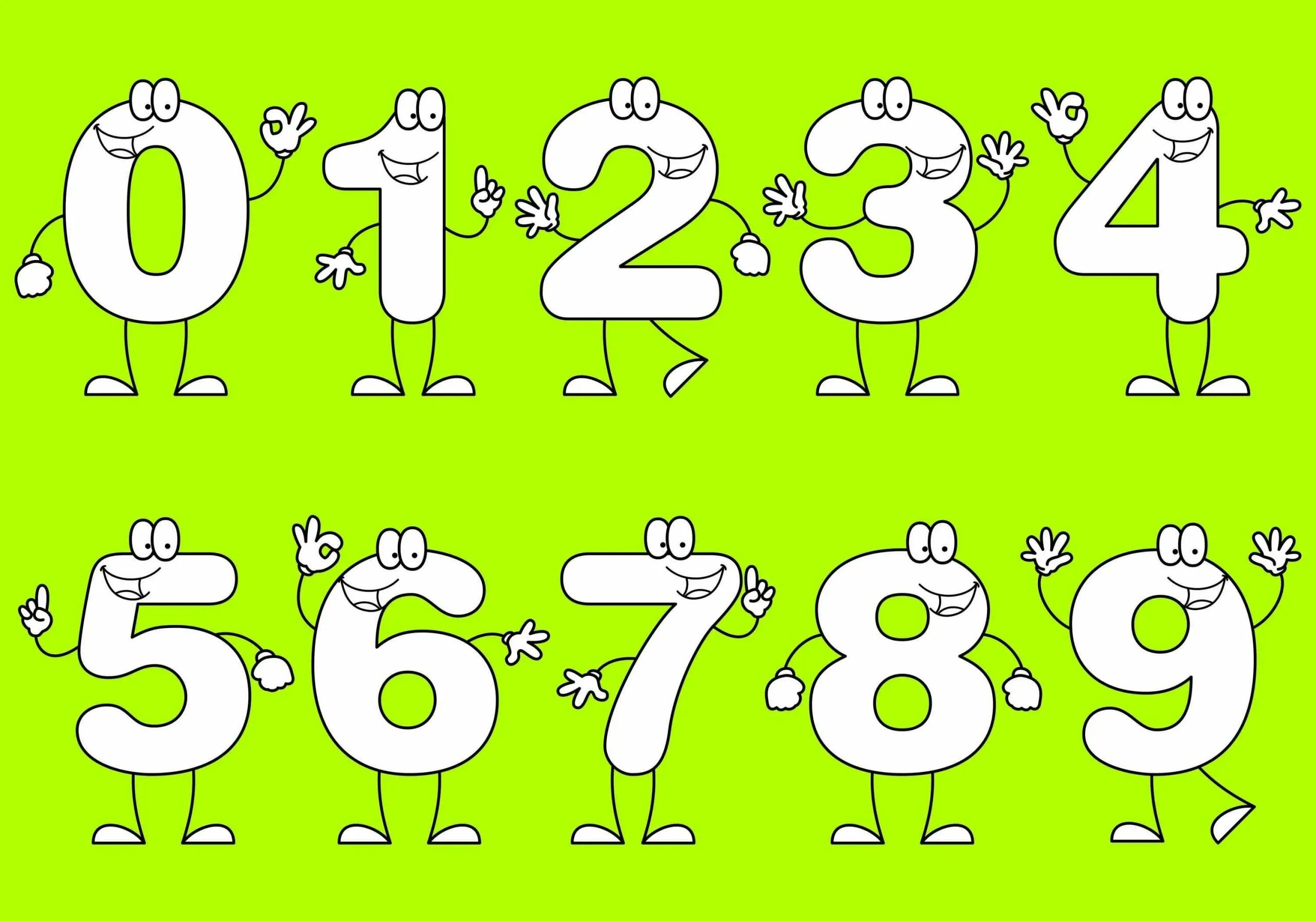Детские цифры в картинках. Забавные цифры. Смешные цифры для детей. Числа картинки. Веселые цифры для дошкольников.