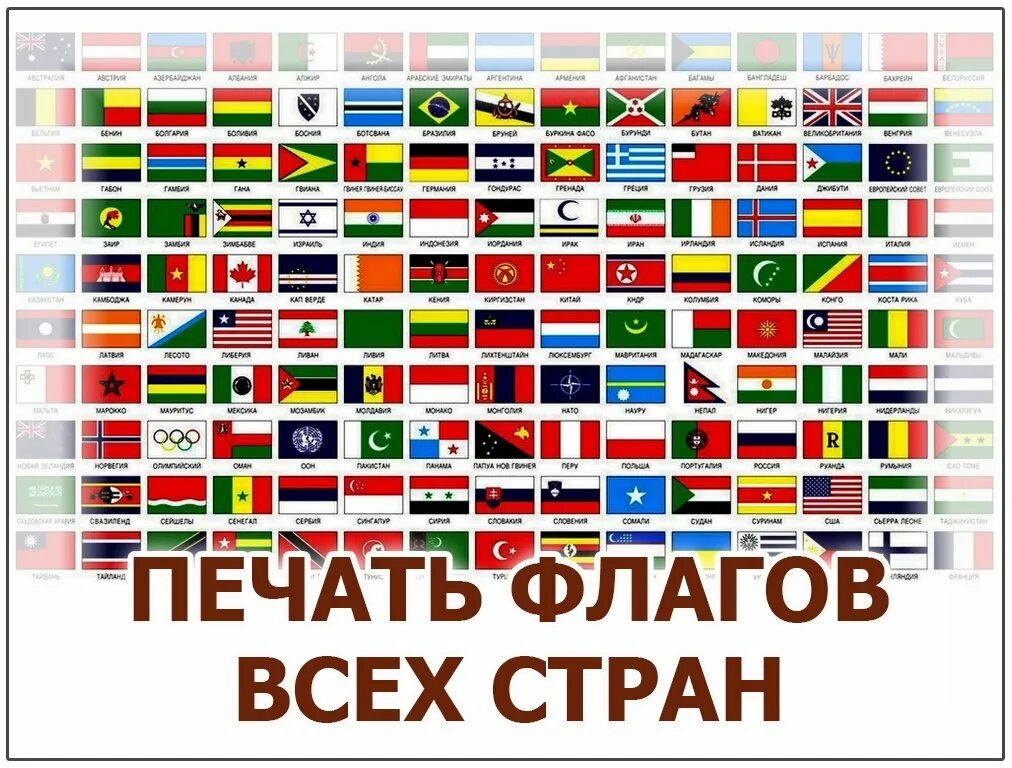 Обязательно для всех стран. Флаги всех государств. Государственный флаг.