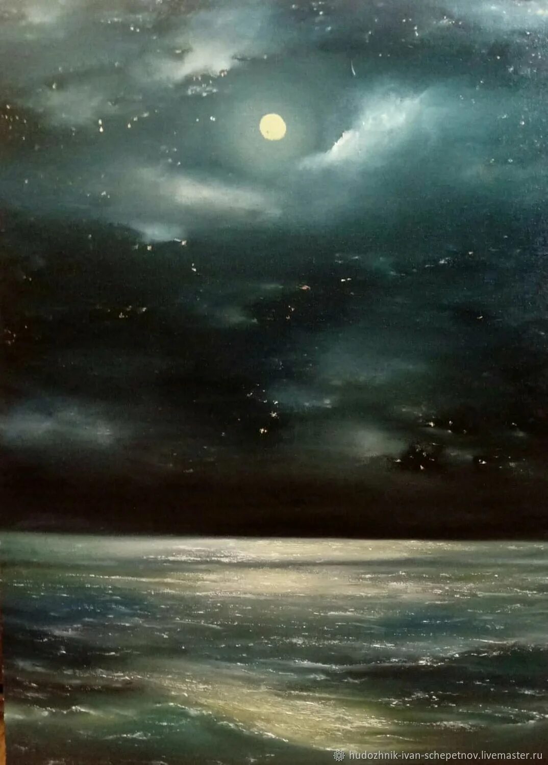 Лунный пейзаж маслом. Лунная ночь картина. Лунный пейзаж маслом. Луна море картины. Луна и море.