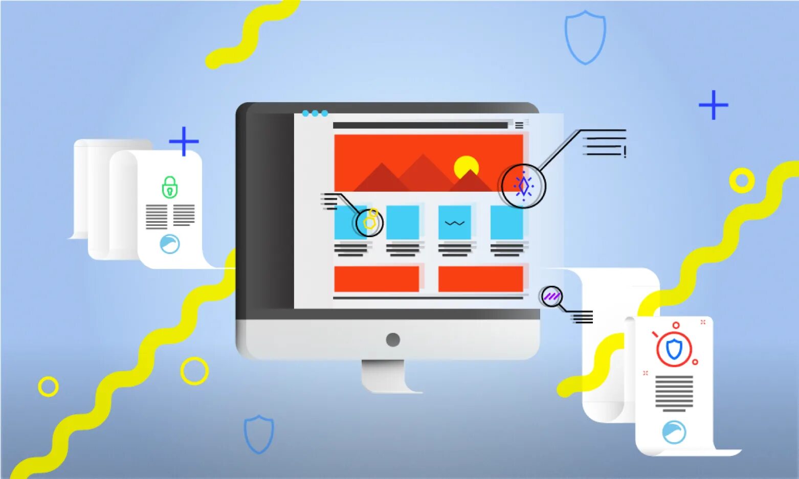 Сканирование данных. Защищенность сайтов. Безопасные сайты. Защита сайта от ddos. Защита сайта картинки.