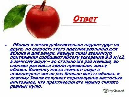 Яблоко отвечает на вопрос что