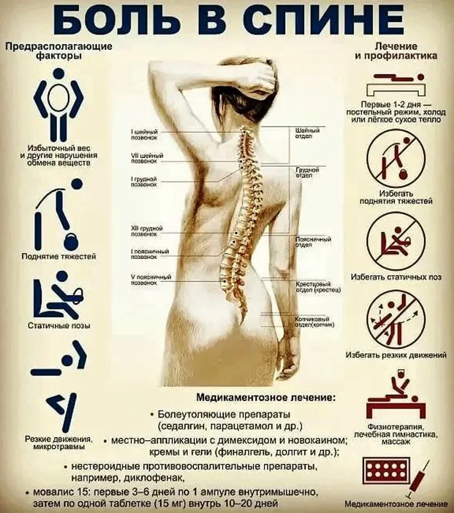 Боль в спине. Болит спина. Предотвращение боли в спине. Профилактика болей в спине.