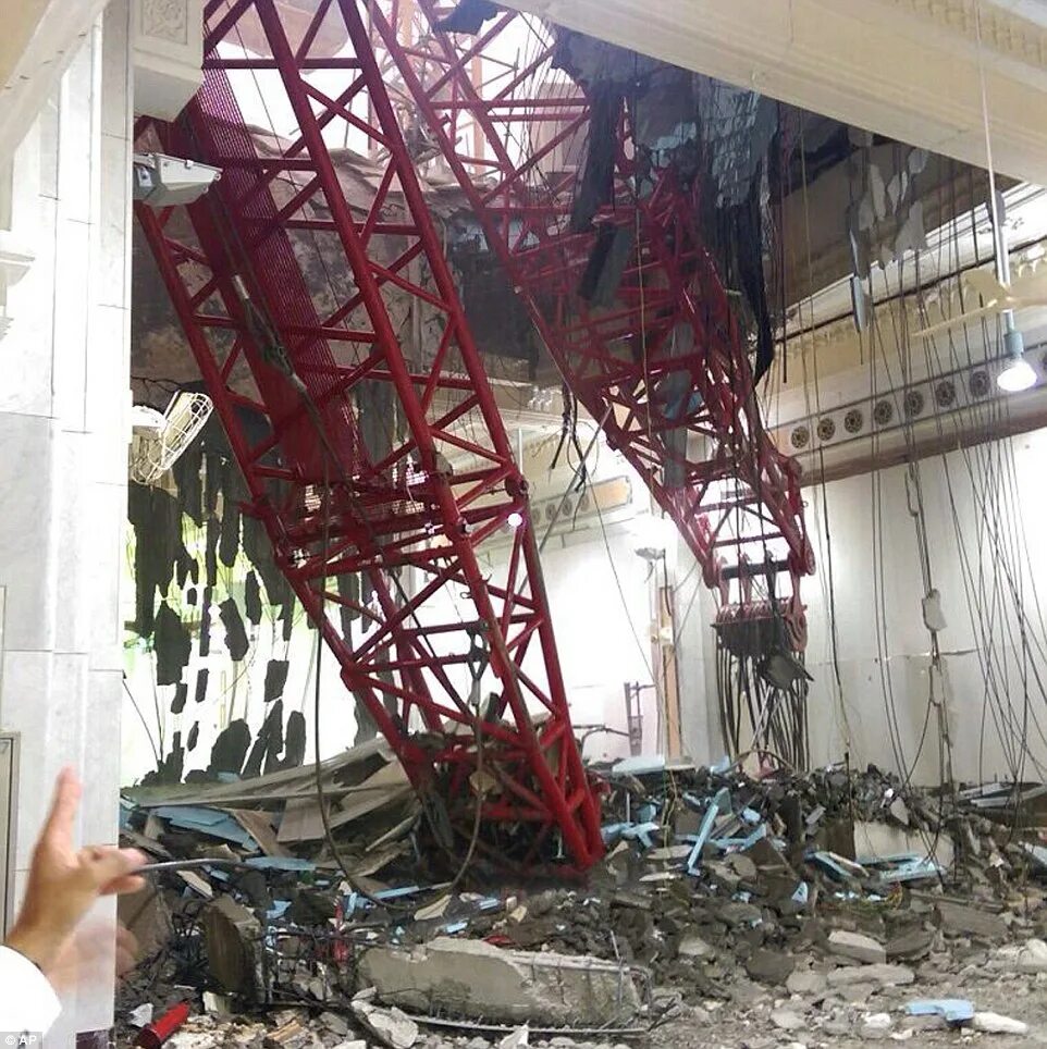 Обрушение крана в Мекке 11 сентября 2015. Кран упал на мечеть в Мекке. Падение крана Мекка 2015 мечеть Аль харам. 11 Сентября 2015 — башенный кран упал на мечеть Аль-харам в Мекке.
