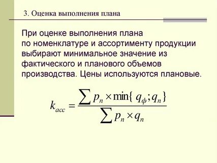 Выполнение плана по ассортименту
