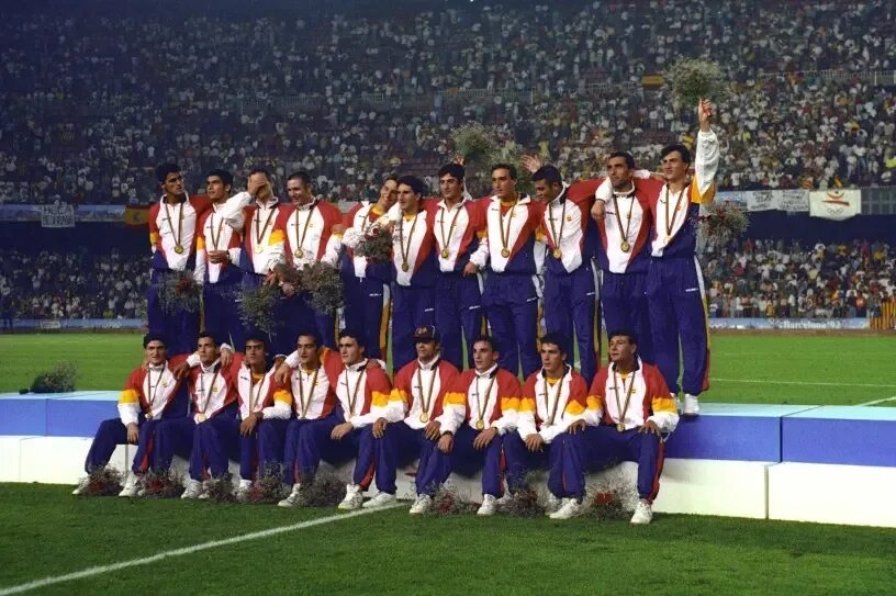Испания летние олимпийские игры. Олимпийская сборная Барселона 1992. Сборная Испании 1992. Команда в 1992 Барселона.