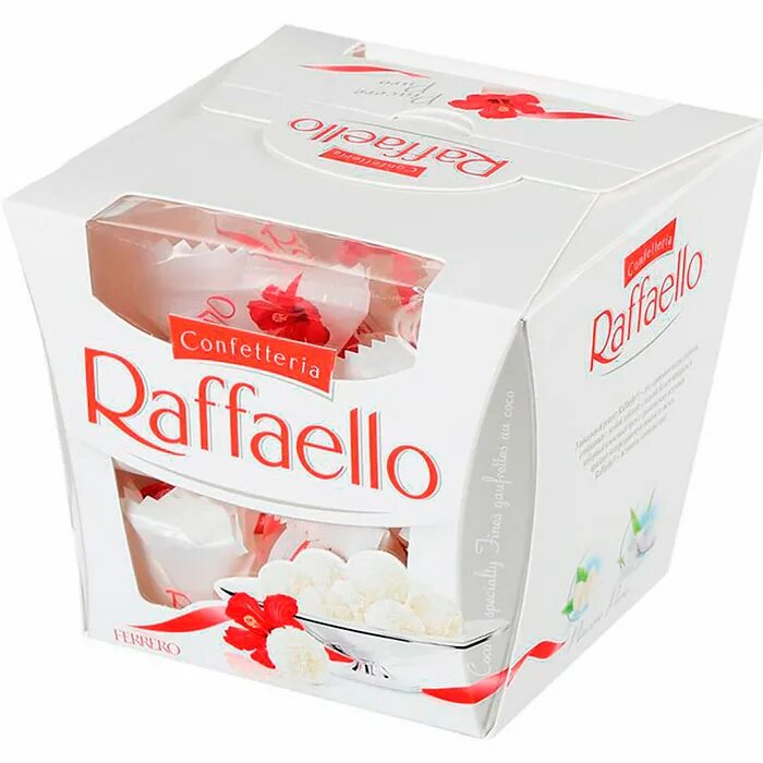 Конфеты Raffaello коробка 150гр. Конфеты Raffaello с цельным миндальным орехом в кокосовой обсыпке, 150г. Конфеты "Раффаэлло" 150г*1. Набор конфет Раффаэлло 150г.