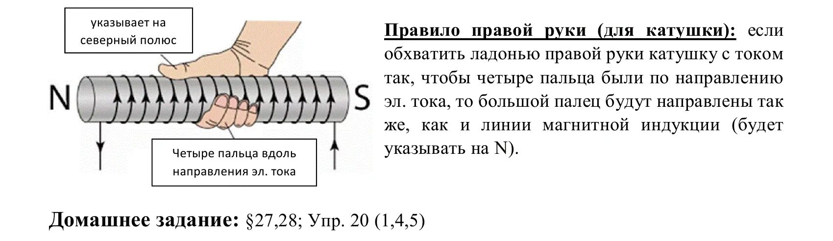 Какие полюсы имеет катушка с током. Правило правой руки для катушки соленоида. Правило руки для катушки с током. Правило правой руки для катушки с током. Правило правой руки для катушки.