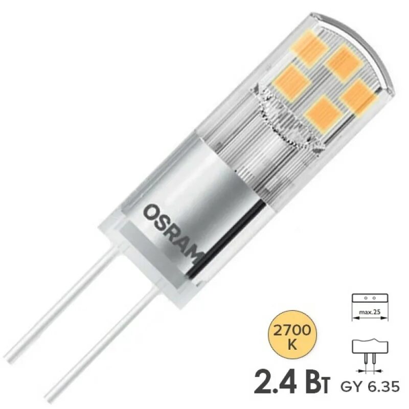 Osram 12v светодиодная. Лампа светодиодная Osram GY6.35. Osram led Pin 30 2,4w/827 12v GY6.35 300lm. Osram led Pin GY6.35. Цоколь GY6.35 12v.