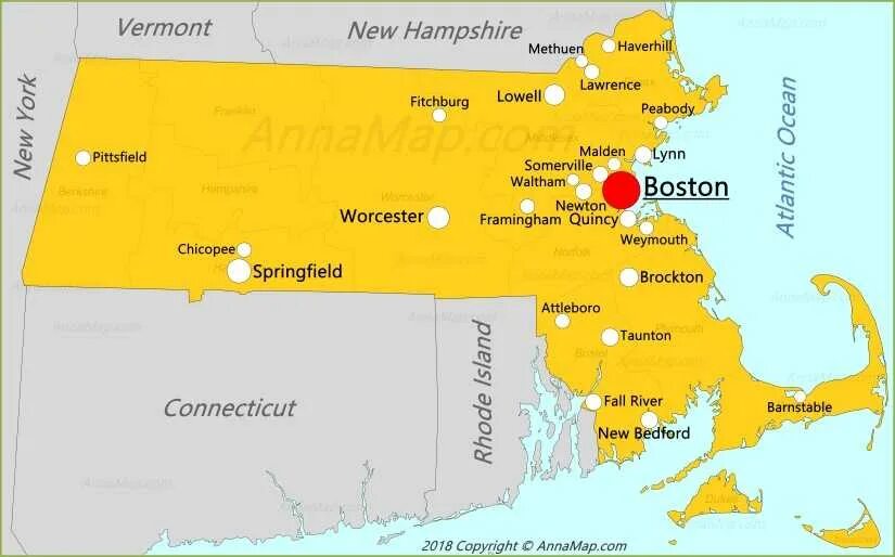 Где находится бостон. Штат Массачусетс на карте США. Бостон штат Массачусетс на карте. Штат Массачусетс на карте Америки. Бостон штат Массачусетс на карте США.