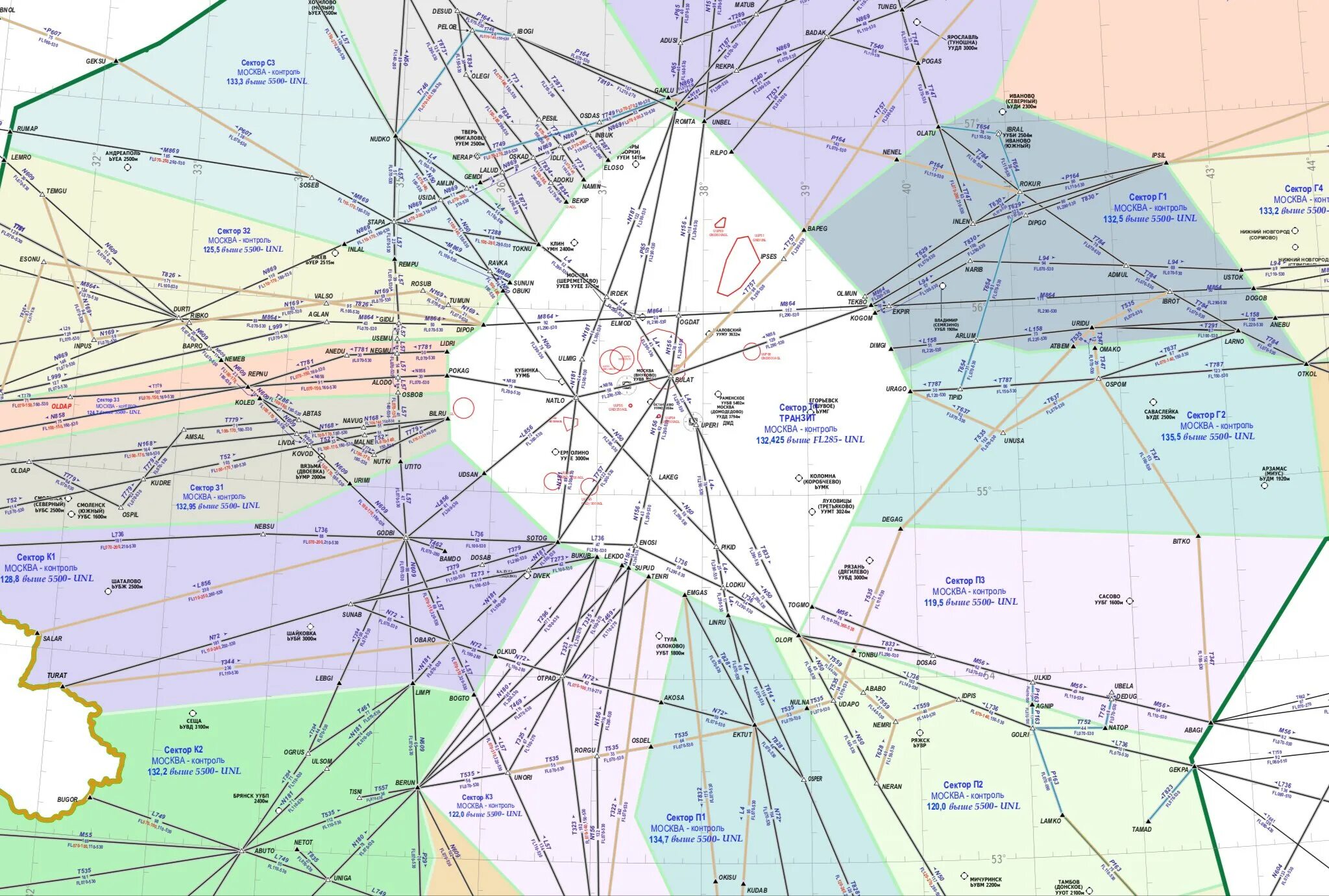 Московская зона ЕС ОРВД. Новая структура воздушного пространства Московской зоны ЕС ОРВД. Аэронавигационная карта Московской воздушной зоны. Структура воздушного пространства РФ карта.