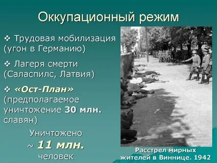 Какие цели преследовал оккупационный режим