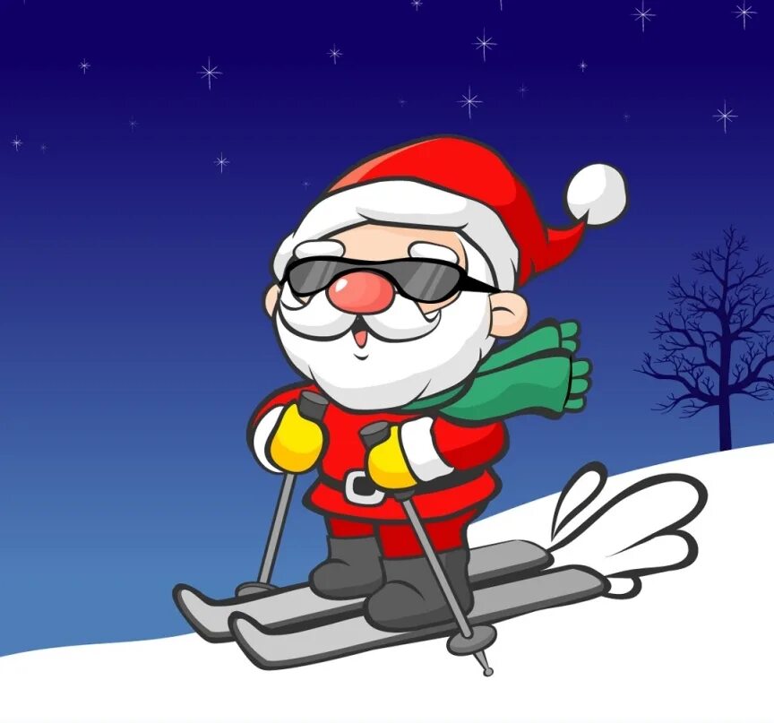 Спортивный дед мороз картинки. Спортивный дед Мороз на лыжах. Спортивная открытка на новый год. Новогодние спортивные рисунки. Дед Мороз на лыжах смешной.