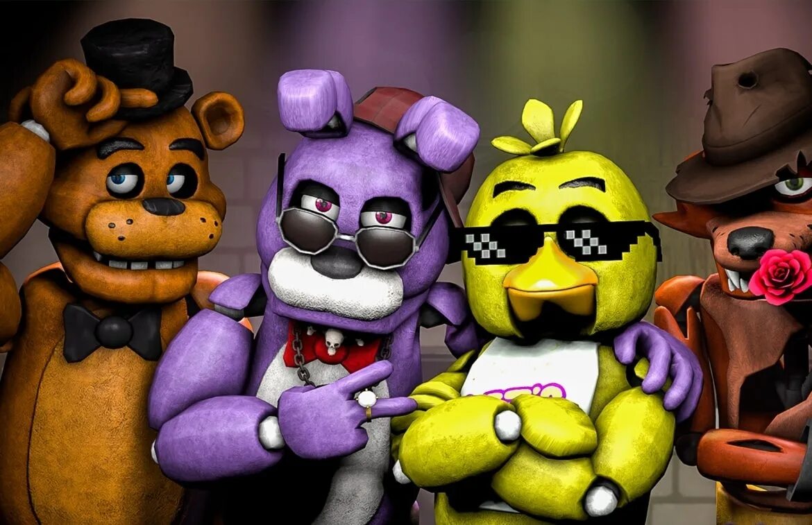 New nights at freddy s. Фредди 2 чика и Бонни. Фредди Бонни чика. АНИМАТРОНИКИ ФНАФ 1. Бонни и чика ФНАФ 1.