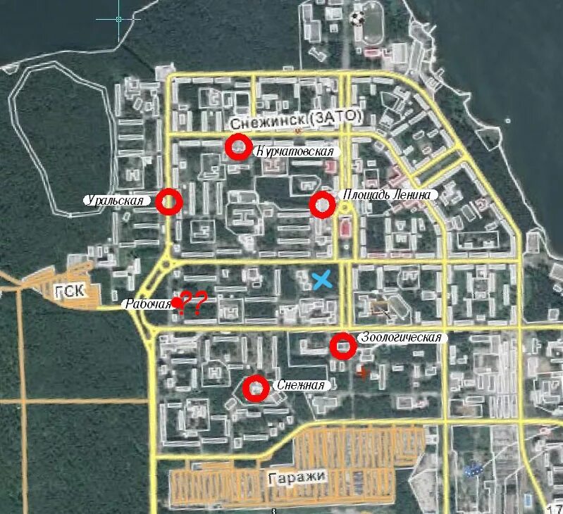 адреса снежинска. карта города снежинска. снежинск карта с микрорайонами. адреса снежинска. карта города снежинска.