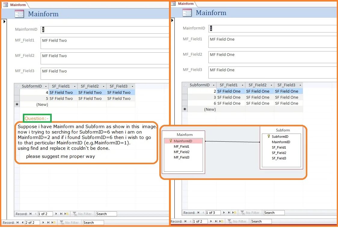 Subform. Фильтр по форме в access. Подчиненные формы access. Width Continuous form MS access. Access подчиненные