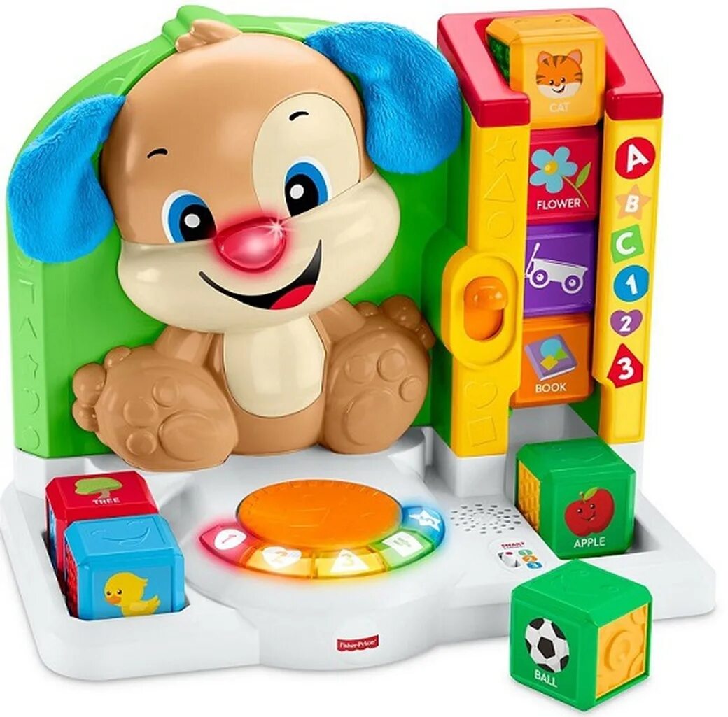 Умный щенок Fisher Price fjc48. Fisher Price панель ученый щенок. Умный щенок Fisher Price fjc648. Щенок с кубиками Fisher Price. Игрушки детям до года купить