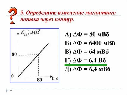 Определите время изменения магнитного потока