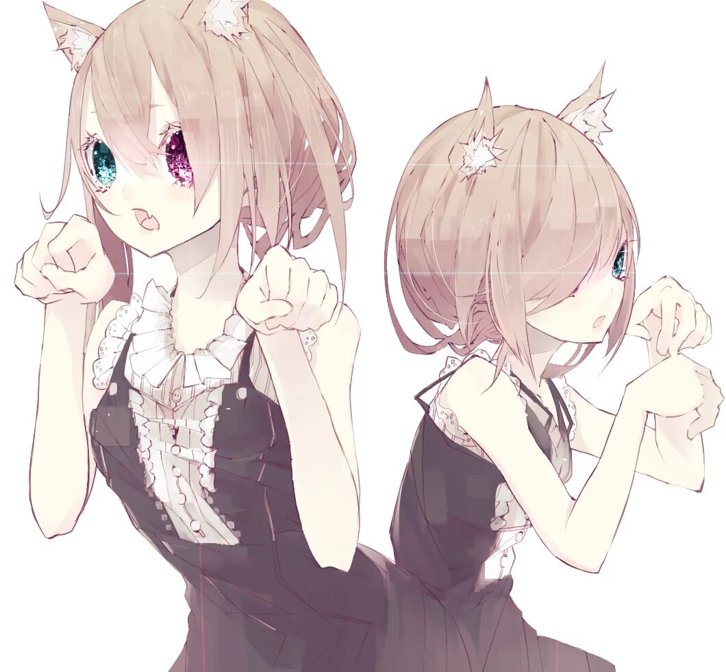 Косака и кумико. Неко юри близняшки. Юри одна. К он цумуги котобуки. Две тян.