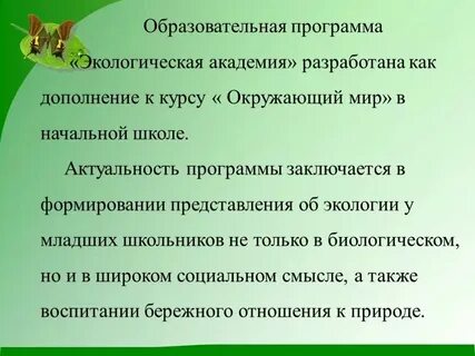 Экологическая природоохранная деятельность