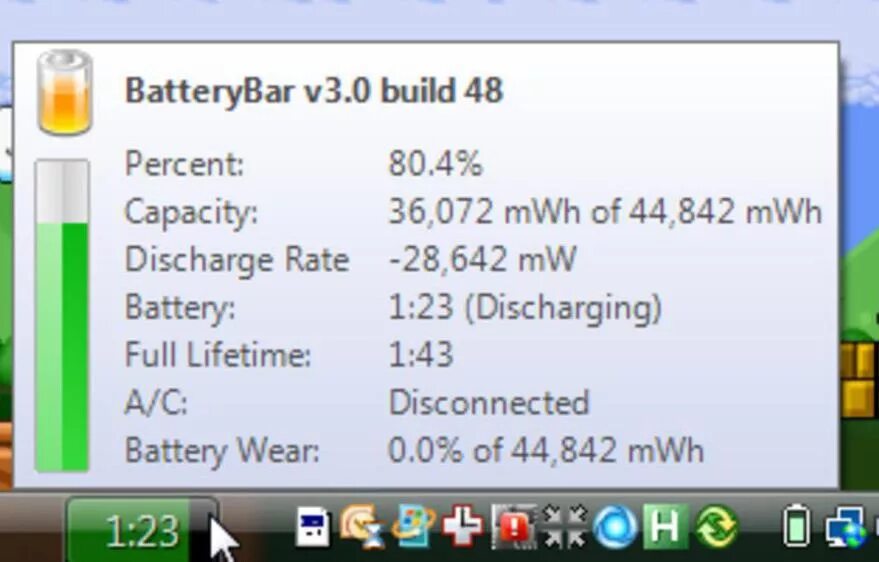 BATTERYBAR. Battery info Windows 10. Уровень заряда батареи виндовс. Ёмкость батареи винда 7.