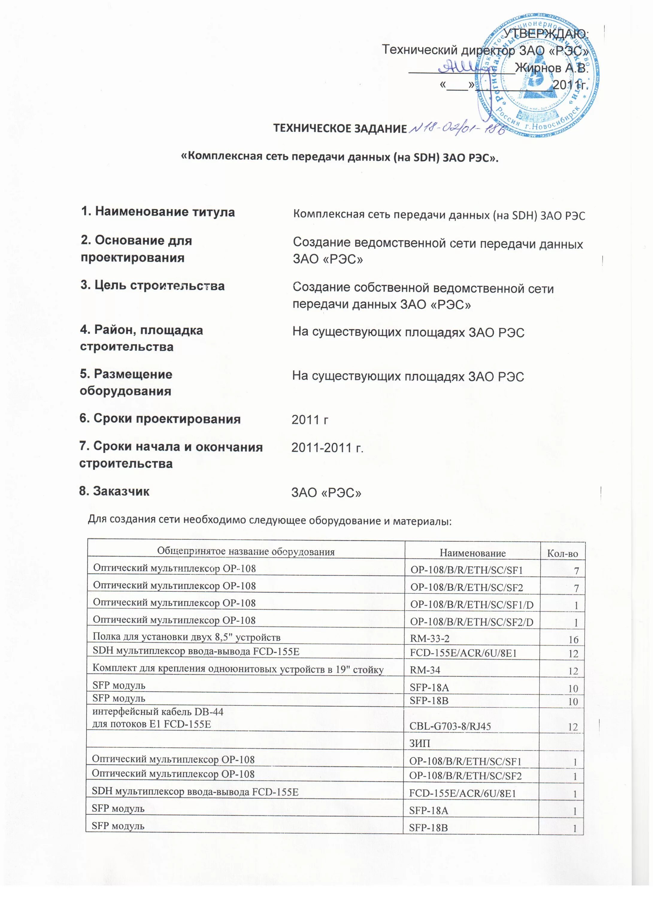 Образец технического задания на выполнение работ. Образец технического задания на выполнение работ
