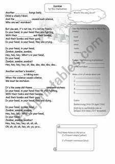 Zombie cranberries lyrics