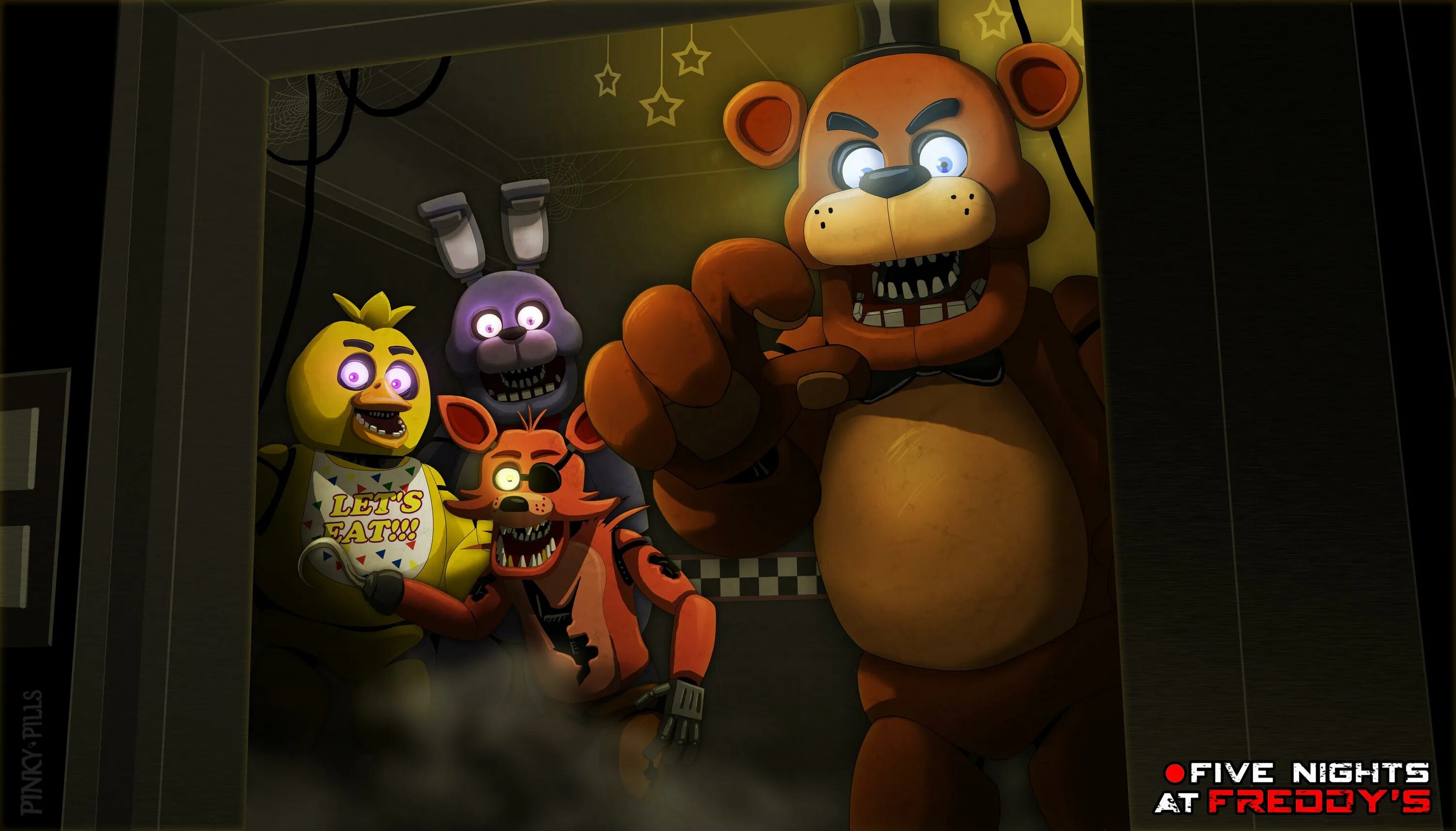 Fnaf 1 nights. Фредди ФНАФ 1. Обои ФНАФ. Первый ФНАФ. Обои ФНАФ 1.