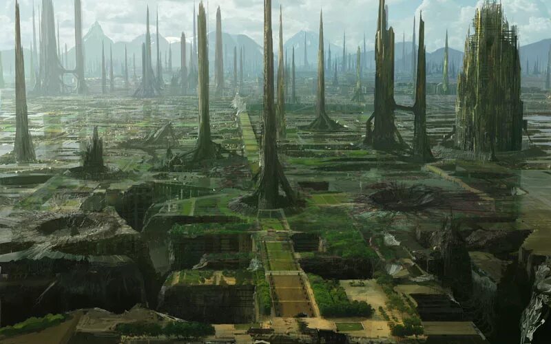Где другие цивилизации. Инопланетные цивилизации. Инопланетный город. Инопланетный ландшафт. Города внеземных цивилизаций.