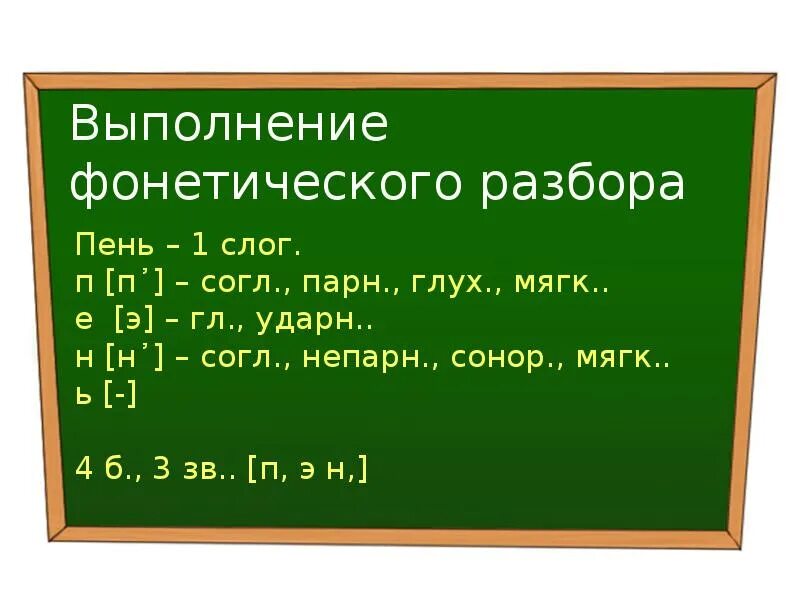 Слово пень звуко буквенный