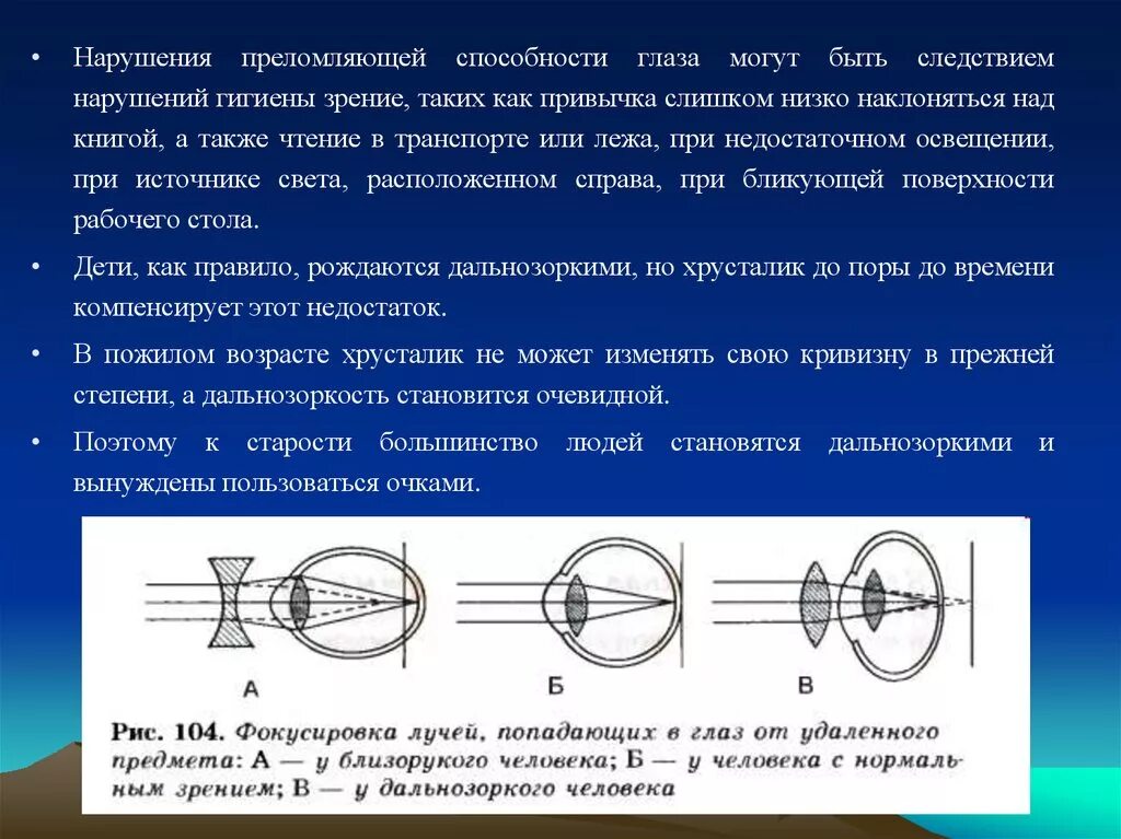 Преломляющая способность глаза. Фокусировка глаза. Фокусировка лучей попадающих в глаз. Ход лучей дальнозоркого глаза. Фокусировка лучей света на внутренней