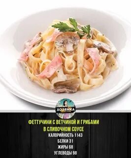 Карбонара с беконом сливка и грибами