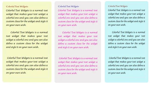 Text Color. Text for widgets. Colorful text. Color for text. P text color