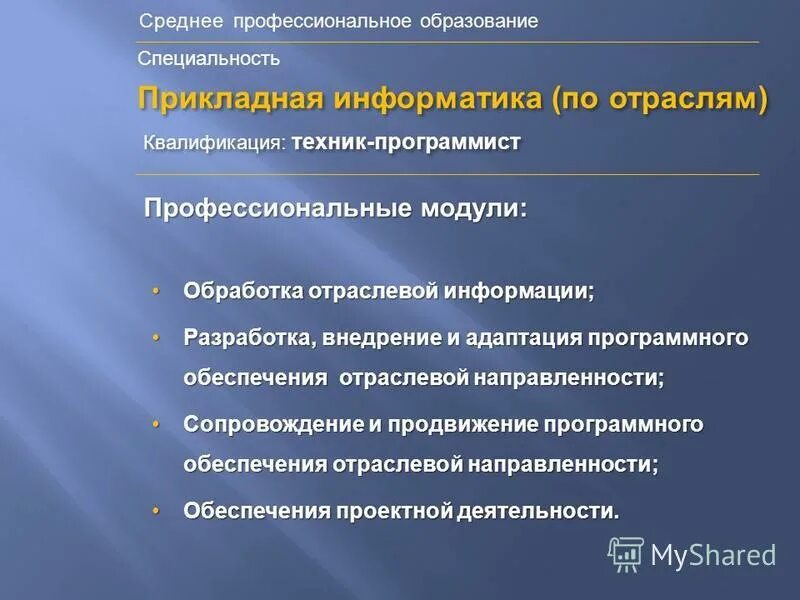 Муниципальное образование профессии