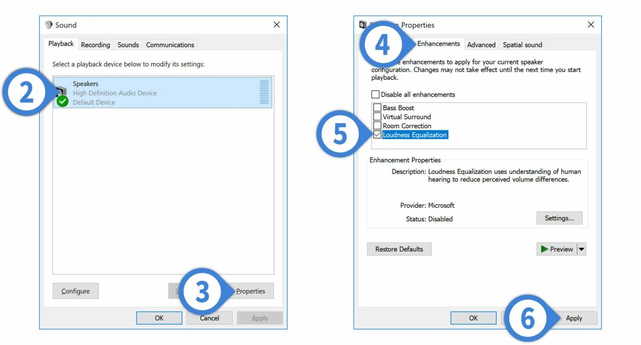 Loudness equalization. Как включить выравнивание громкости в windows 10. loudness equalization что это. loudness equalization windows. loudness equalization settings.