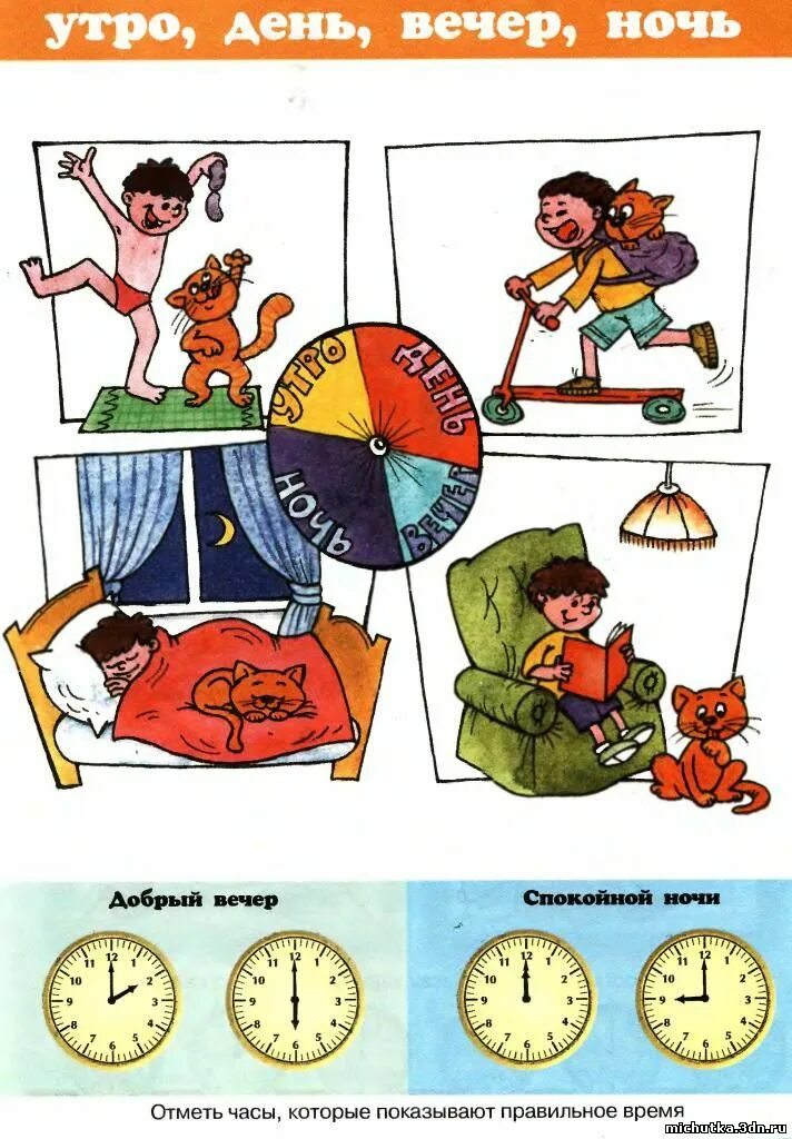 Занятия утром днем вечером