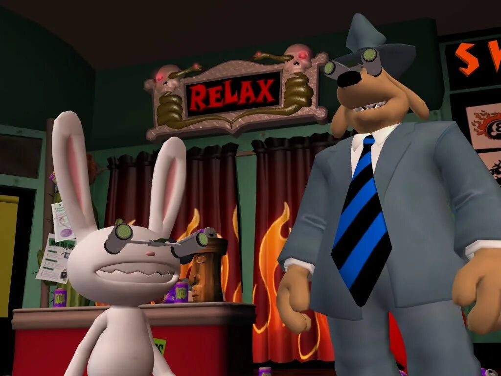 Sam plays the game. Sam and Max Max. Сэм и Макс ремастер. Сэм и Макс игра. Sam & Max save the World.