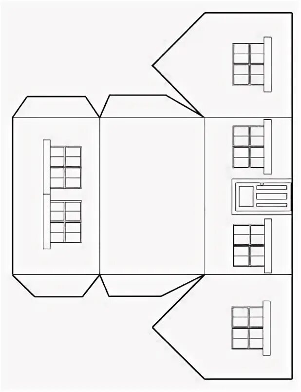Модель домика для склеивания. Развертка бумажного домика. Макет домика. Многоэтажный домик из бумаги.