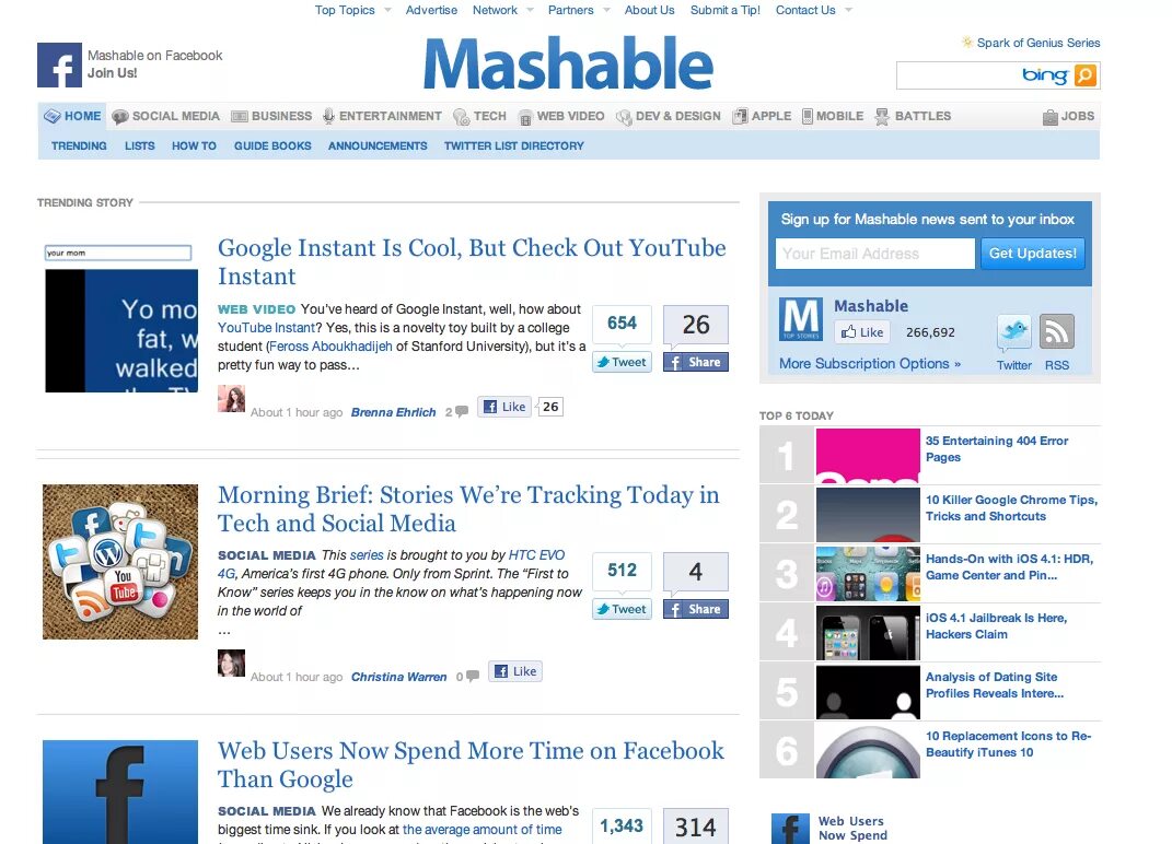 Websites 15. Mashable. mashable 8 мин. top topics. top 10 websites.