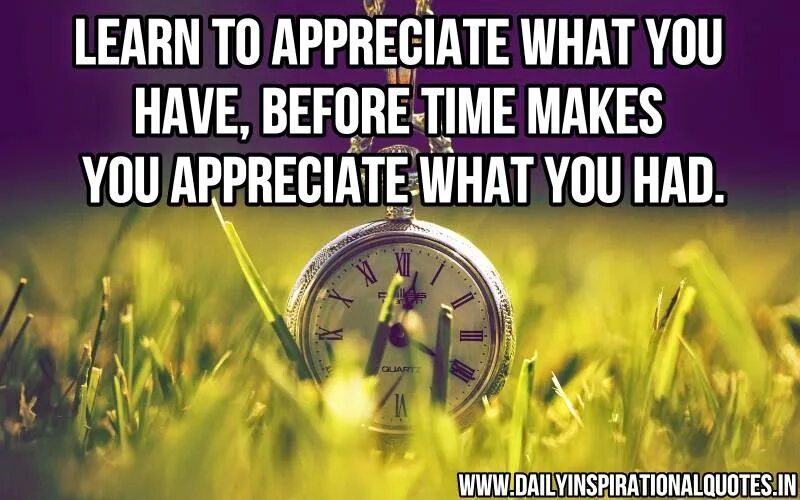 Appreciate what you have. Learn to appreciate what you have before time makes you appreciate what you had перевод. Appreciate Life. Appreciate the time. What do you make the time