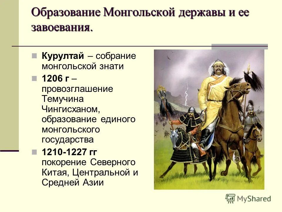 Монгольская империя конспект урока 6 класс. Образование империи Чингис-хана. Образование монгольской державы. Возникновение монгольской державы. Образование державы Чингисхана.