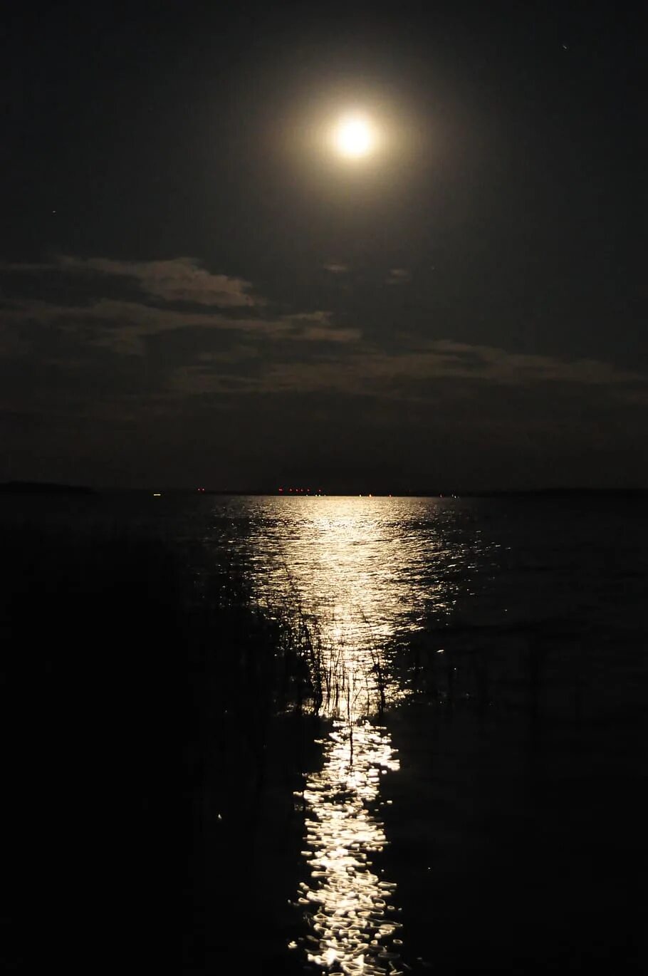 Лунный свет. Ночное море. Ночь в море. Отражение Луны в воде.